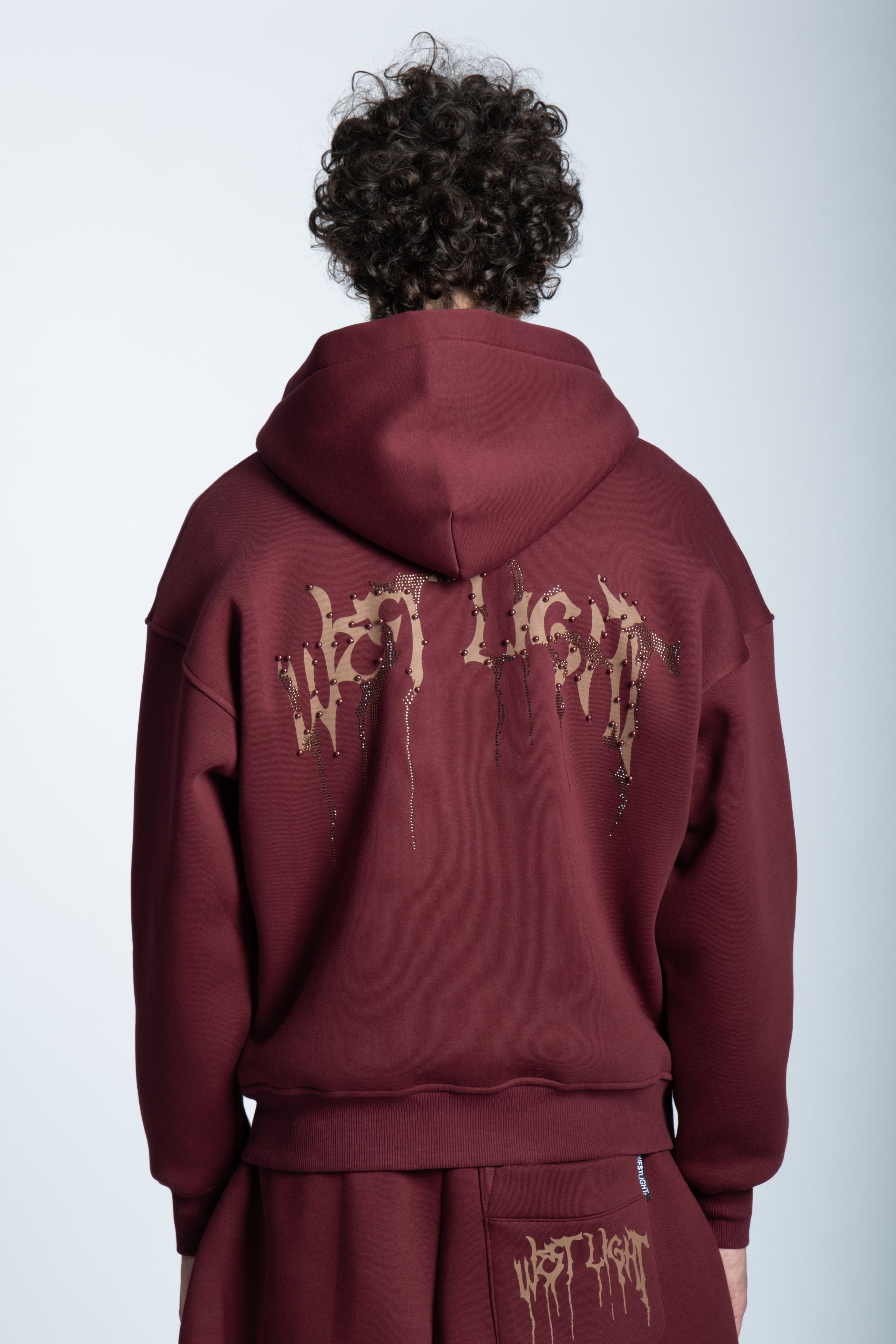 STRASS ICON HOODIE BORDEAUX