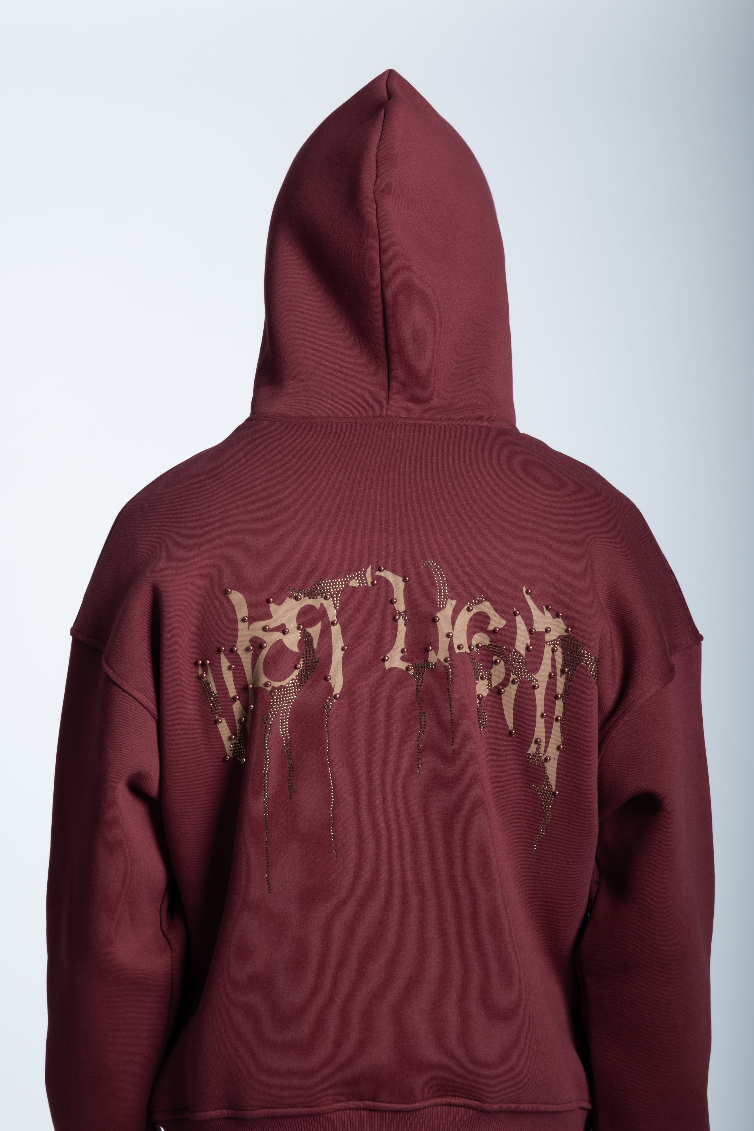 STRASS ICON HOODIE BORDEAUX