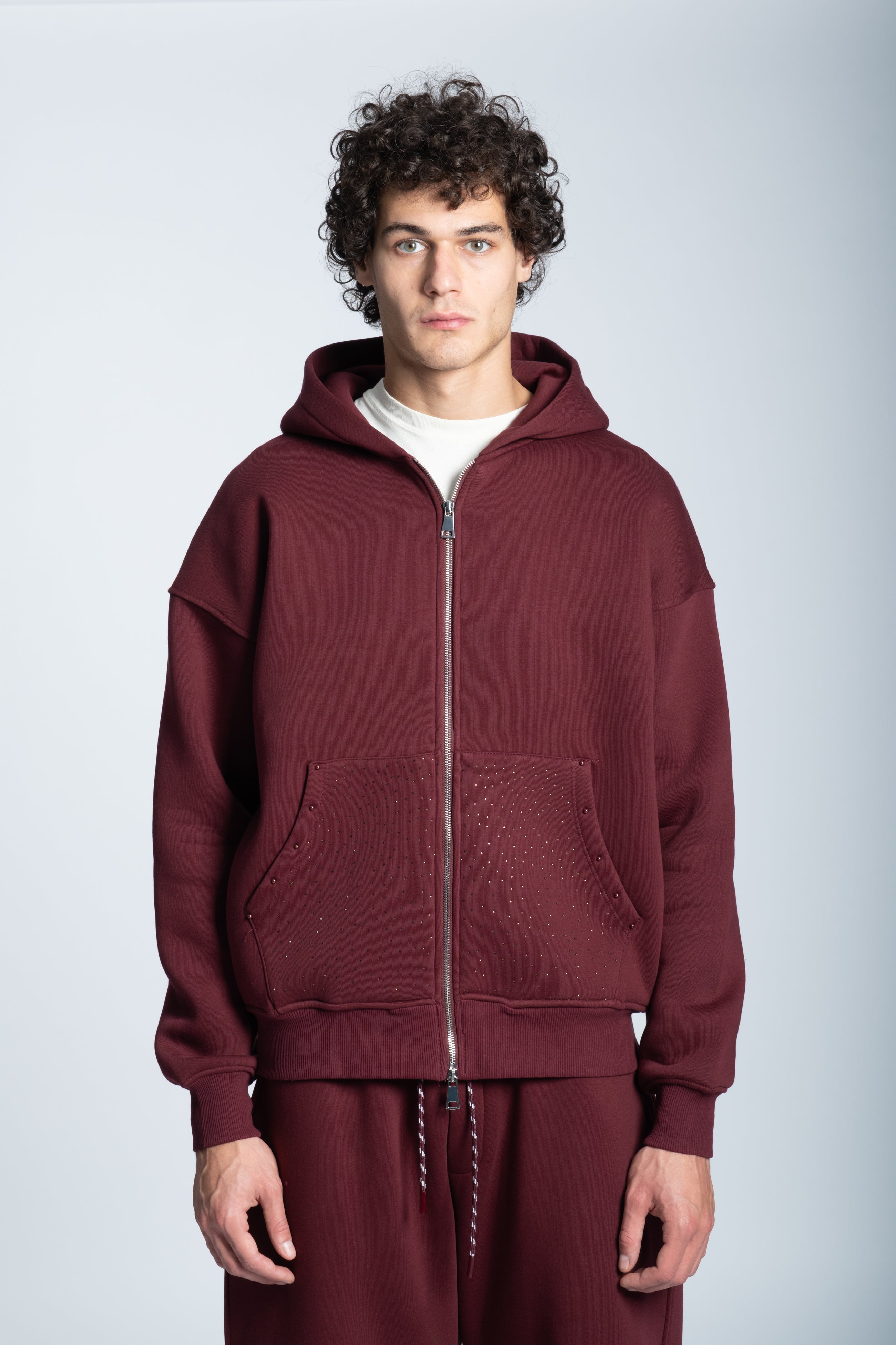 STRASS ICON HOODIE BORDEAUX