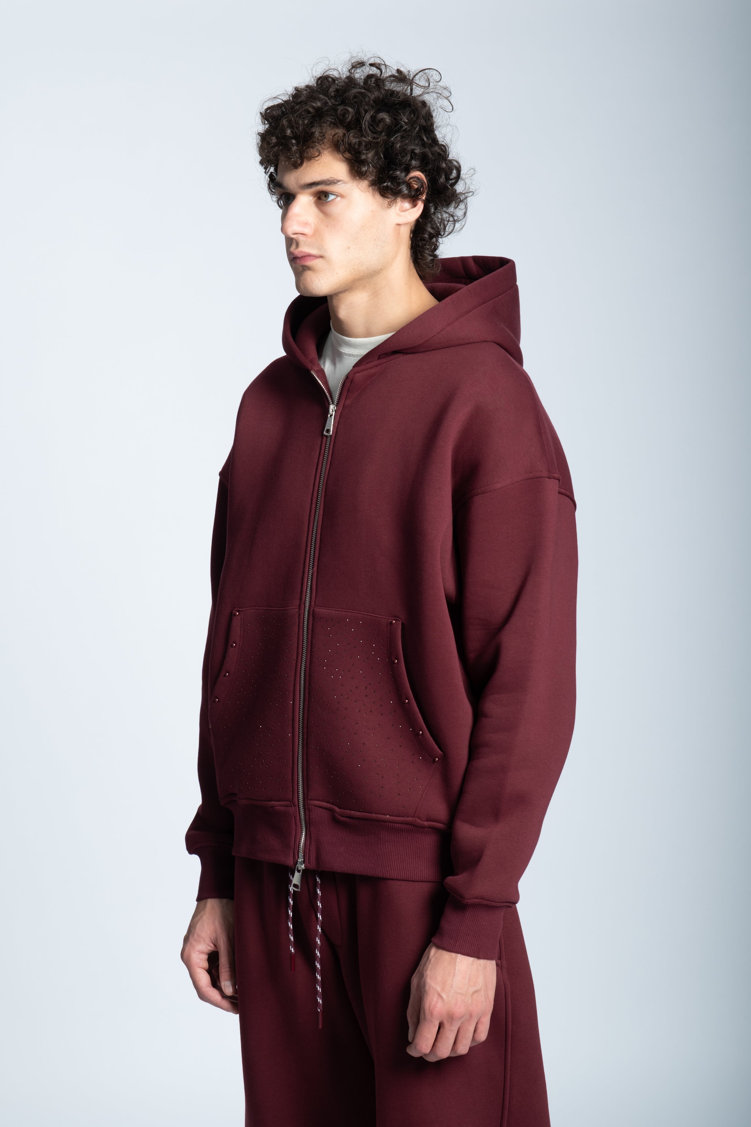 STRASS ICON HOODIE BORDEAUX