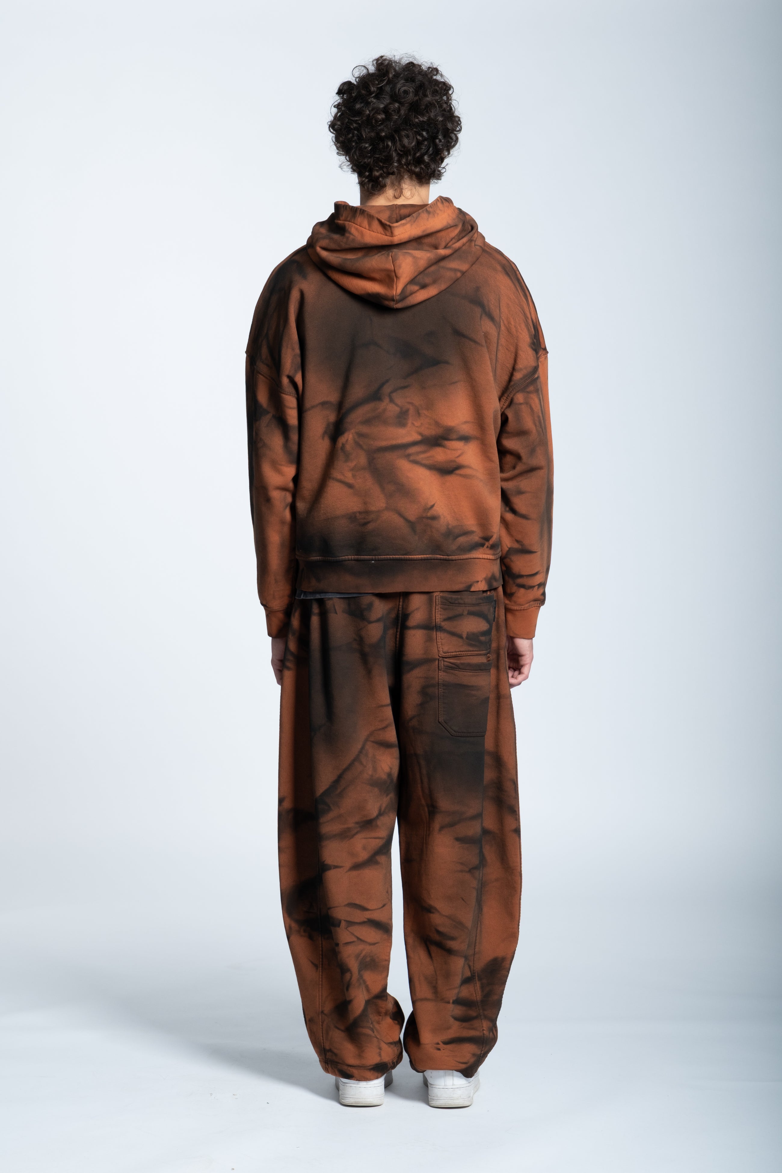 BROWN SMOKED HOODIE