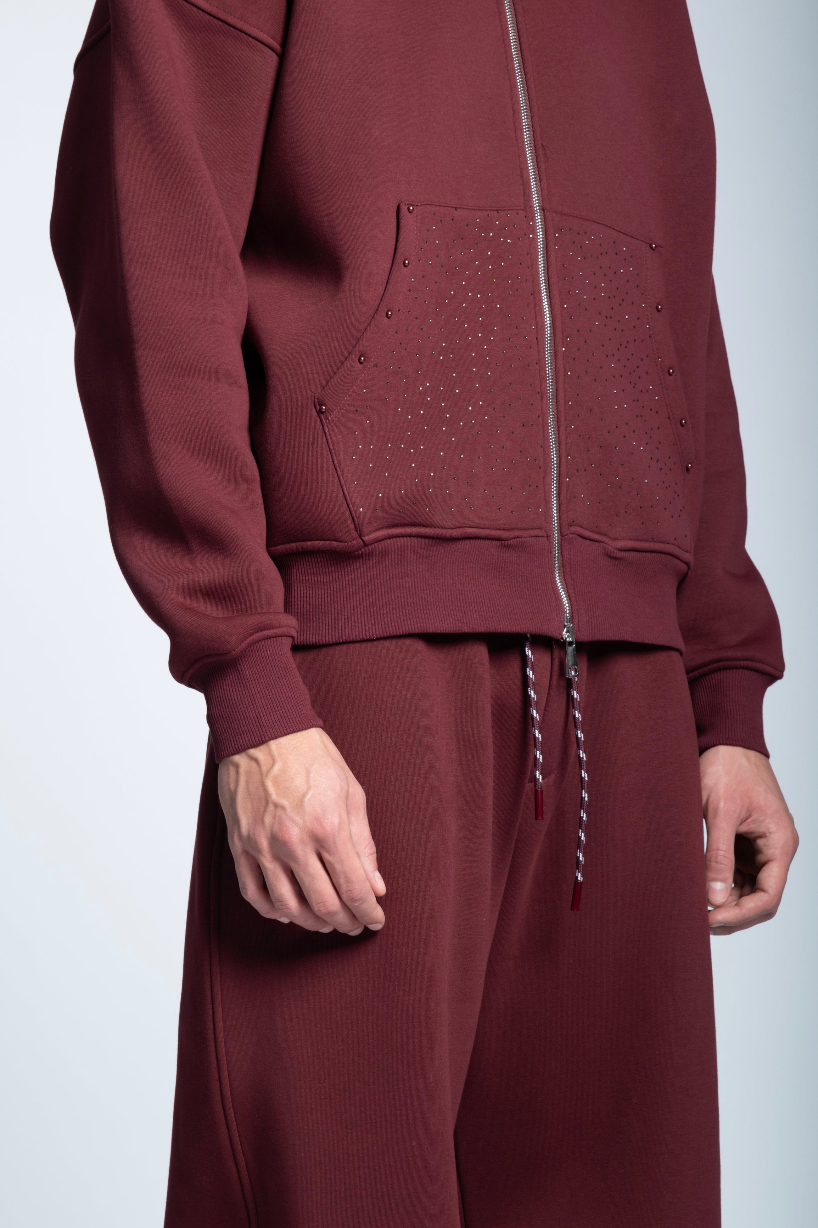 STRASS ICON HOODIE BORDEAUX