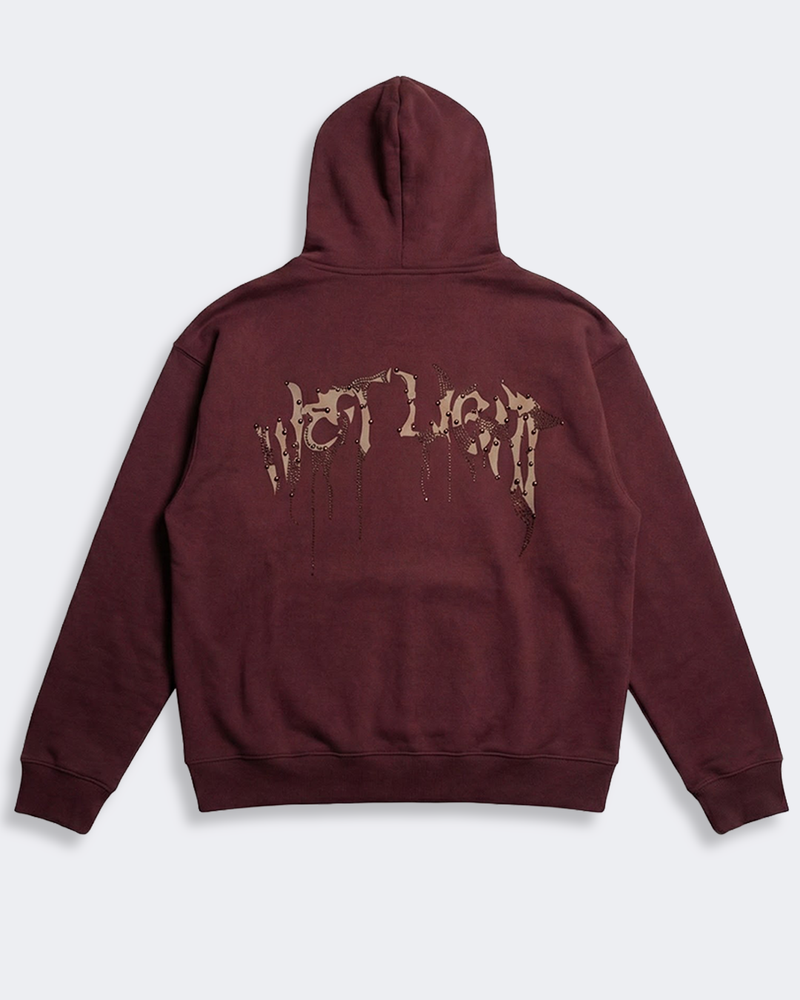 STRASS ICON HOODIE BORDEAUX