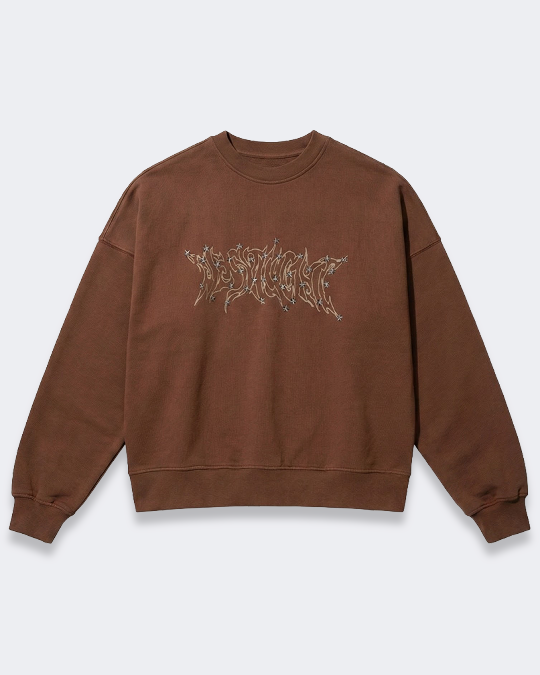 HOODIE CREWNECK LOGO STUDDED CARAMEL