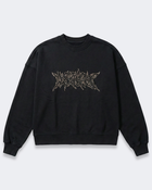 HOODIE CREWNECK LOGO STUDDED BLACK