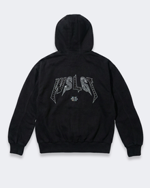 STUDDED DENIM ZIP JACKET