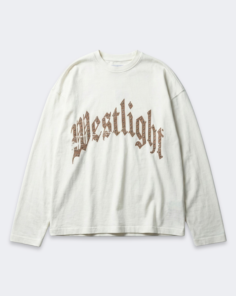 LOGO STUDDED LONGSLEEVE WHITE