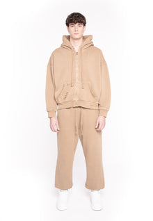 FELPA FULL ZIP CROPPED CAMEL LOGO BACK
