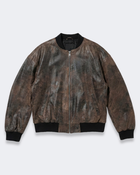 DISTRESSED LEATHER BOMBER