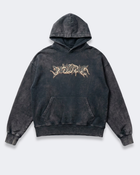 WASHED FLAME LOGO HOODIE BLACK