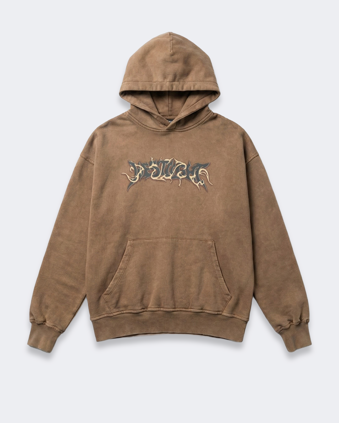 WASHED FLAME LOGO HOODIE LIGHT BROWN