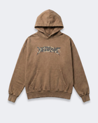 WASHED FLAME LOGO HOODIE LIGHT BROWN