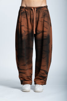 BROWN SMOKED SWEATPANTS