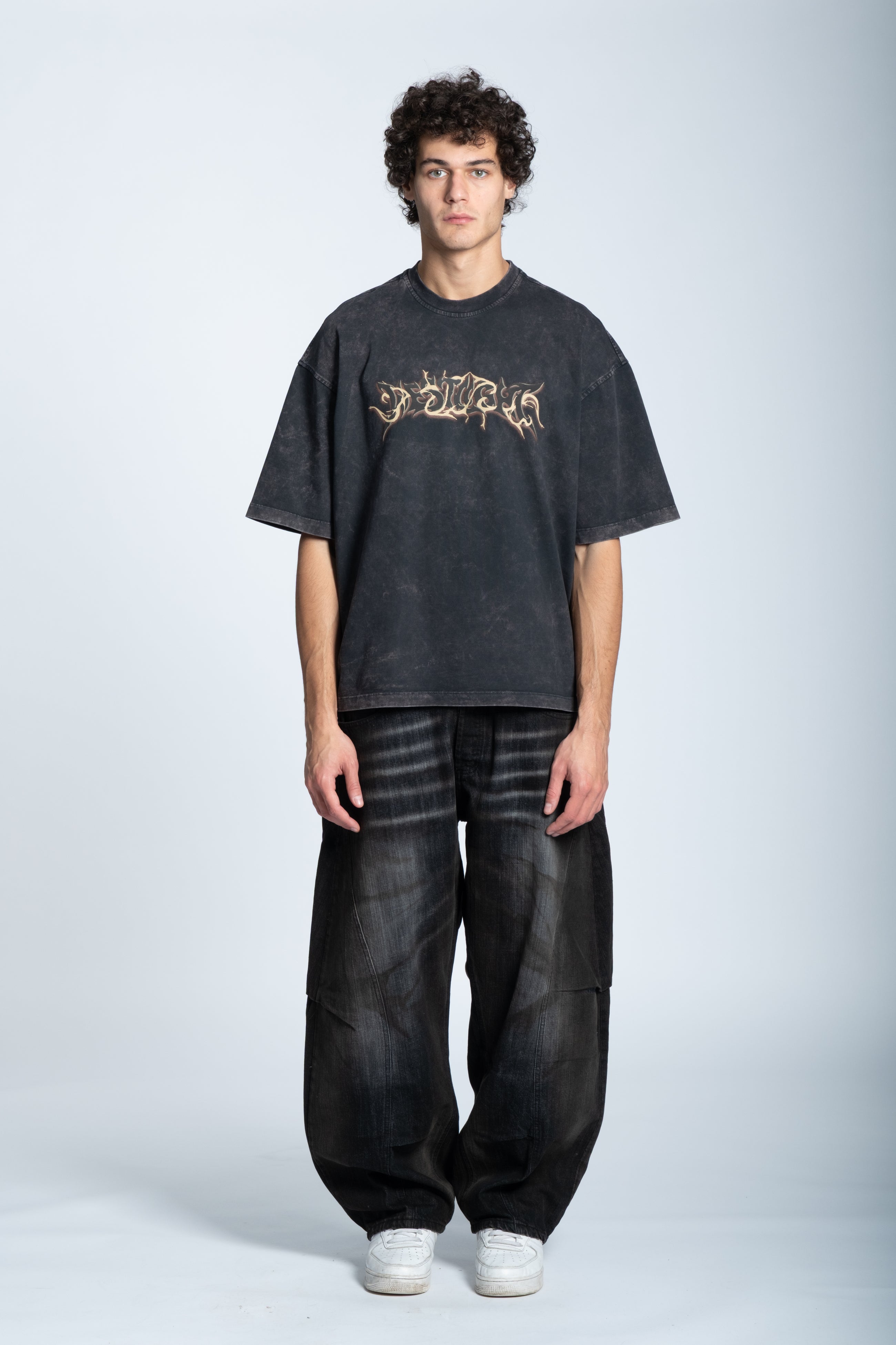 WASHED FLAME LOGO T-SHIRT BLACK