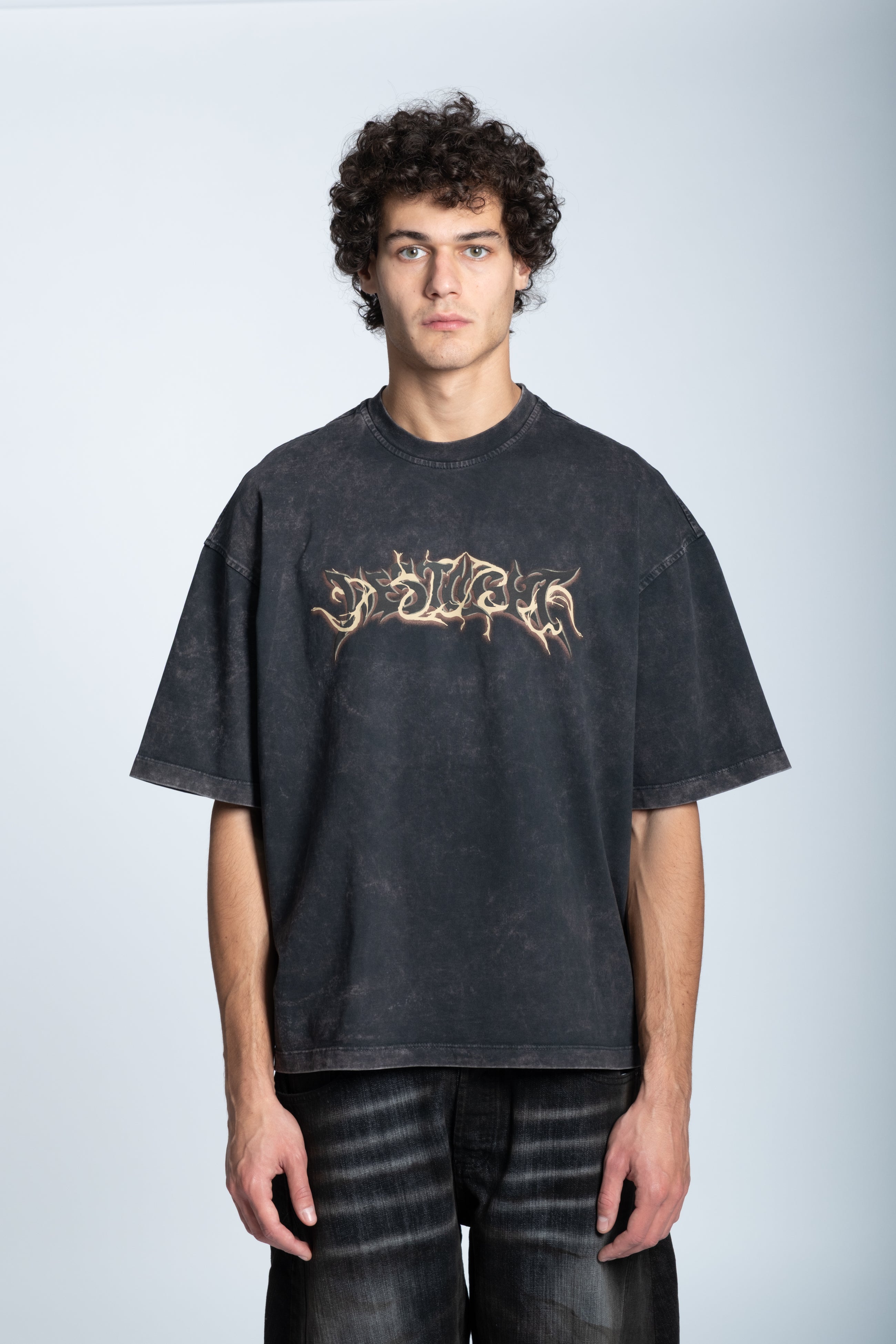 WASHED FLAME LOGO T-SHIRT BLACK