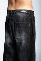 WASHED BALLOON BLACK JEANS