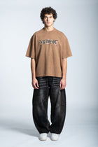 WASHED FLAME LOGO T-SHIRT CARAMEL