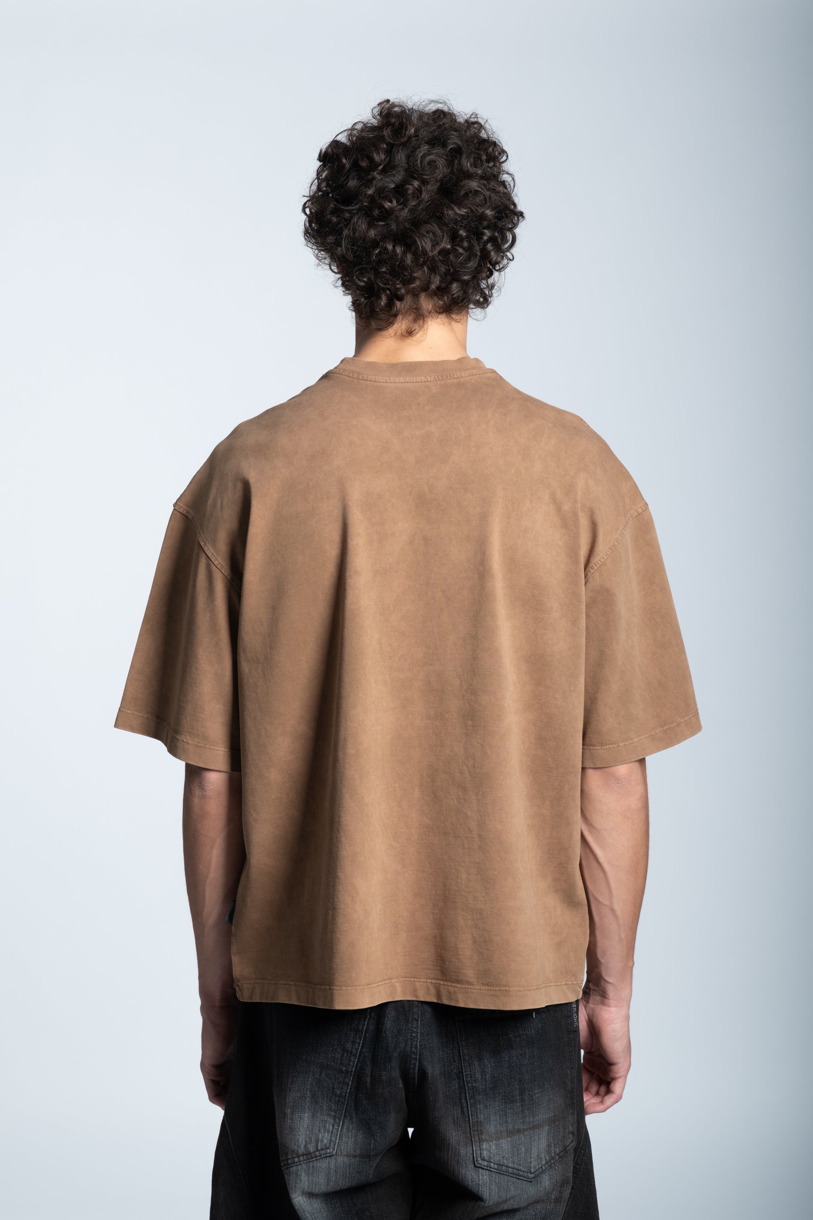 WASHED FLAME LOGO T-SHIRT CARAMEL