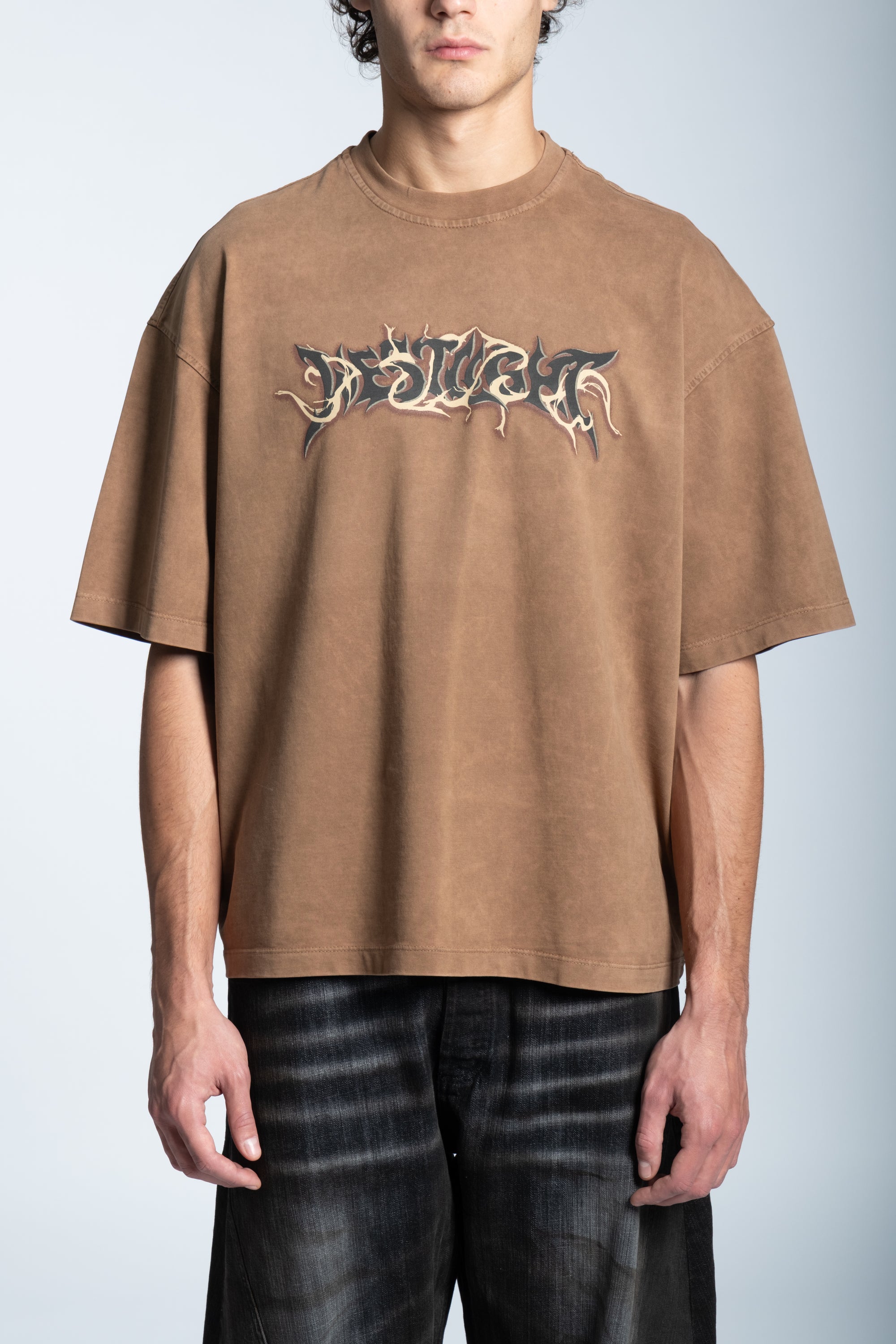 WASHED FLAME LOGO T-SHIRT CARAMEL