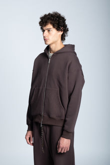 STRASS ICON HOODIE DARK BROWN