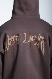 STRASS ICON HOODIE DARK BROWN