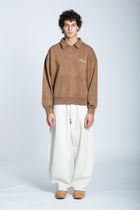 POLO HOODIE LIGHT BROWN