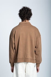POLO HOODIE LIGHT BROWN