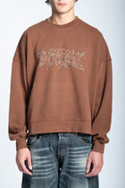 HOODIE CREWNECK LOGO STUDDED CARAMEL