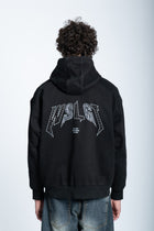 STUDDED DENIM ZIP JACKET