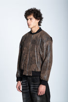 DISTRESSED LEATHER BOMBER