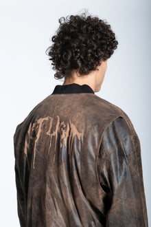 DISTRESSED LEATHER BOMBER