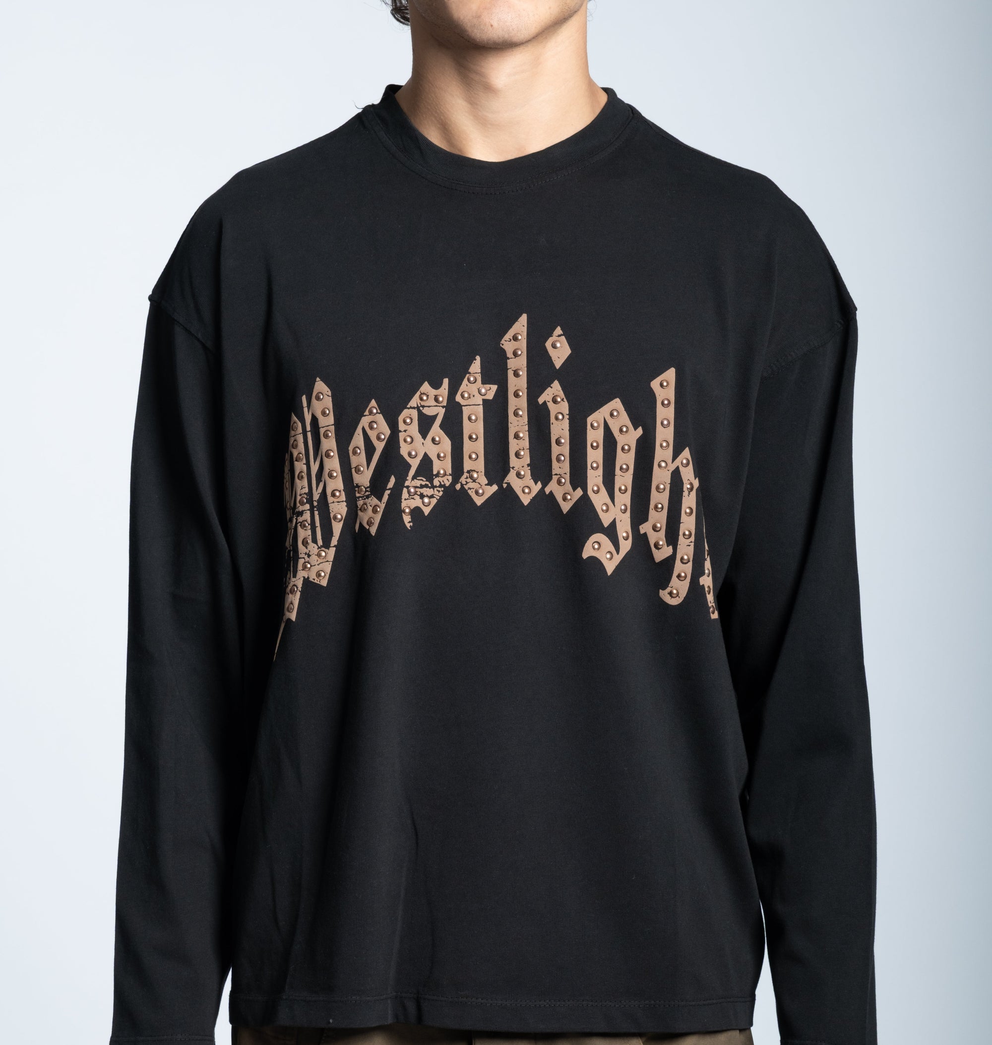 LOGO STUDDED LONGSLEEVE BLACK