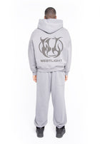 FELPA FULL ZIP CROPPED LIGTH GRAY LOGO BACK