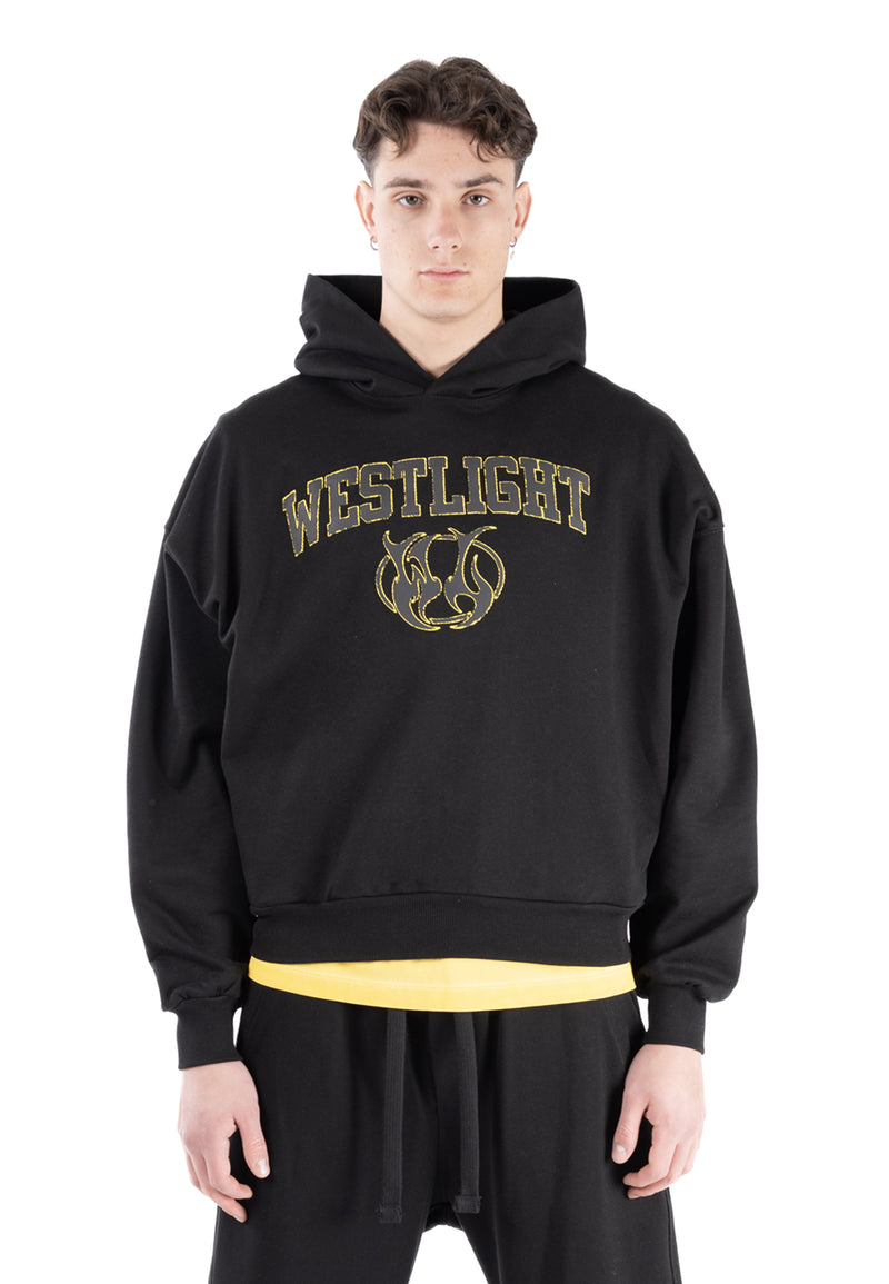 VARSITY RUBBER HOODY BLACK