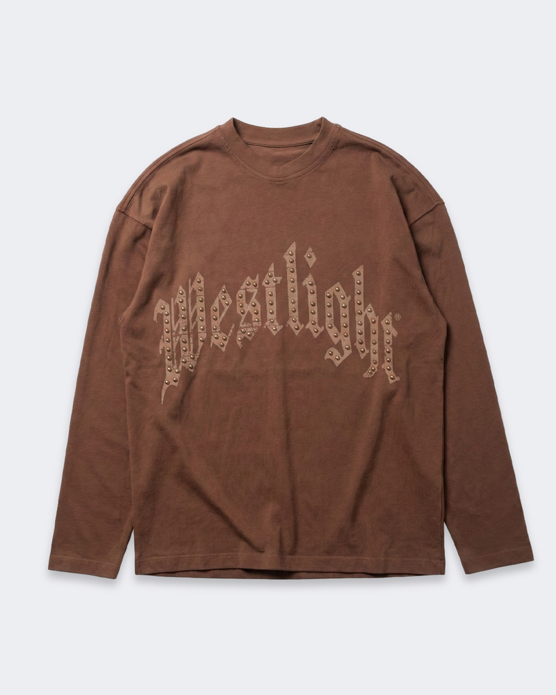 LOGO STUDDED LONGSLEEVE BROWN