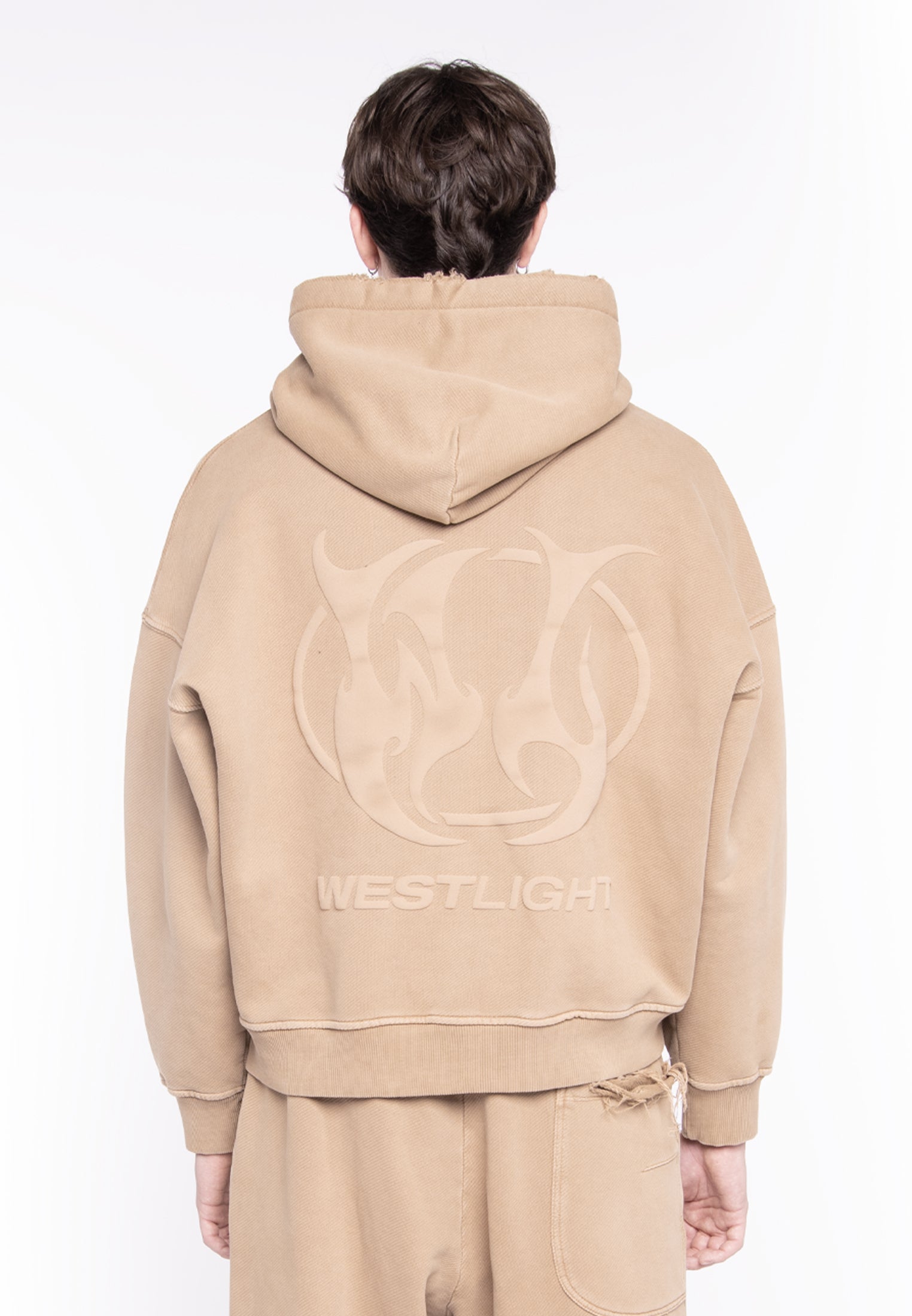 FELPA FULL ZIP CROPPED CAMEL LOGO BACK