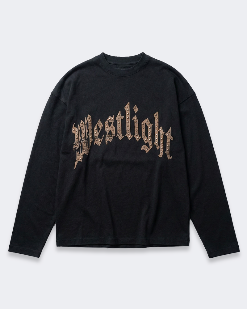 LOGO STUDDED LONGSLEEVE BLACK
