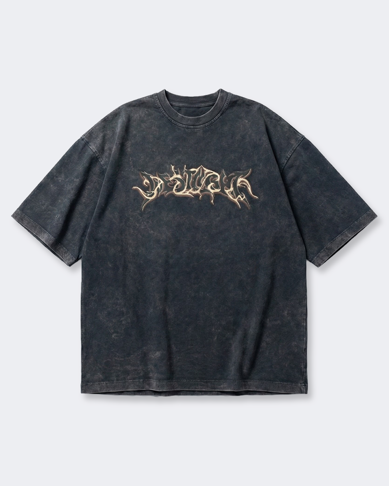 WASHED FLAME LOGO T-SHIRT BLACK