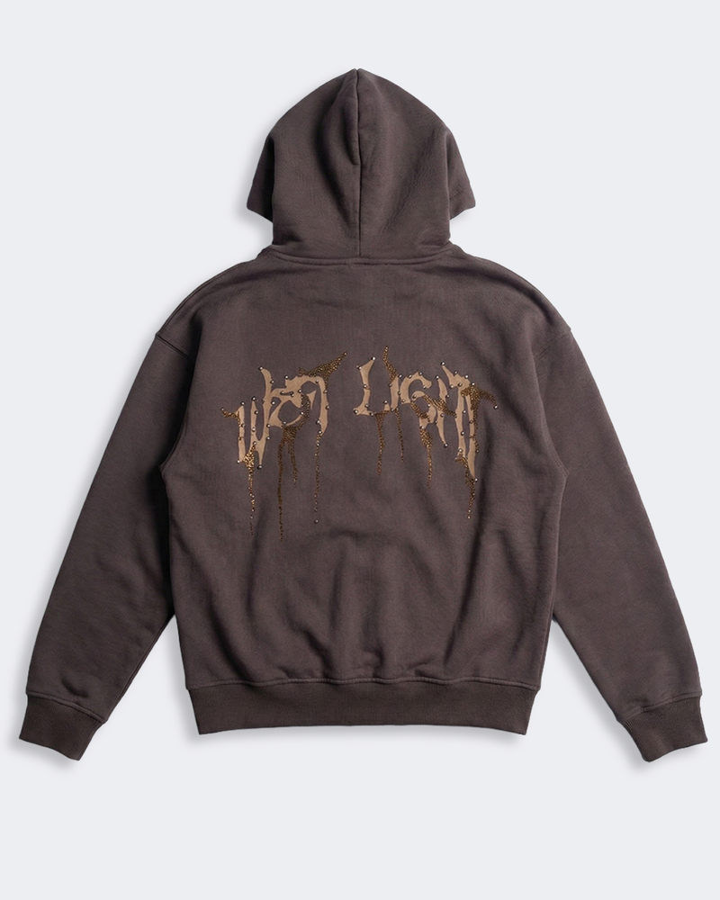 STRASS ICON HOODIE DARK BROWN