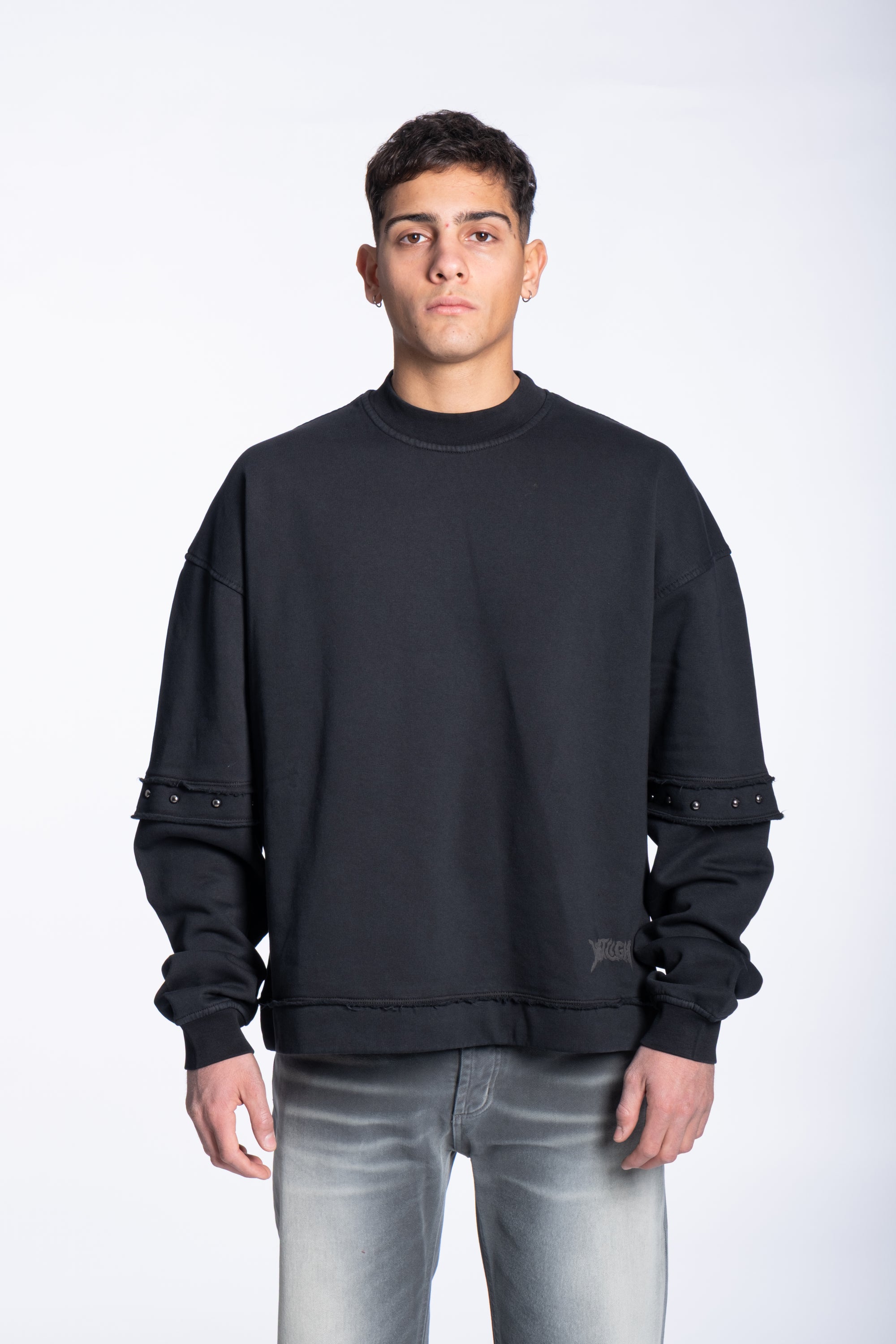 Felpa Doppia Manica con Borchie