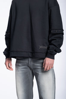 Felpa Doppia Manica con Borchie