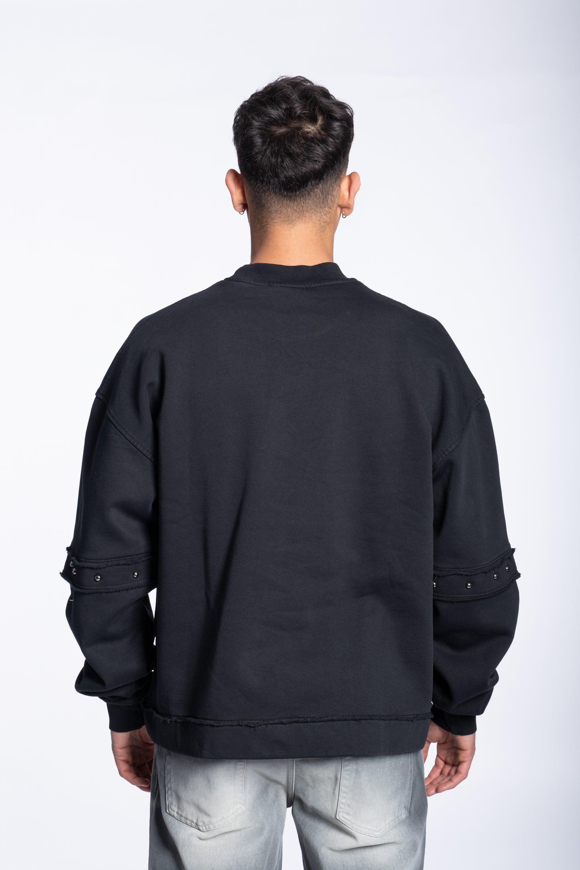 Felpa Doppia Manica con Borchie