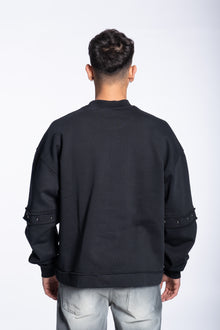 Felpa Doppia Manica con Borchie