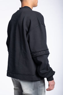 Felpa Doppia Manica con Borchie