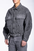 Padded corduroy jacket boxy black