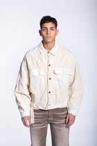 Padded corduroy jacket boxy white