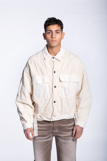 Padded corduroy jacket boxy white