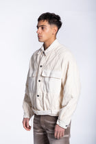 Padded corduroy jacket boxy white