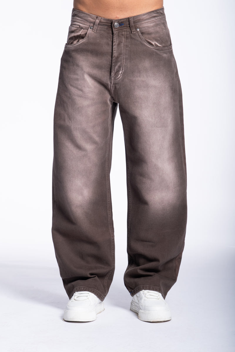 Jeans Balloon Sfumato Color Brown
