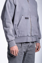 Hoody jacket gray denim full zip